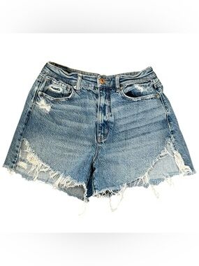 American Eagle Jean Shorts Size 6 Highest Rise Mom Distressed Comfort Stretch